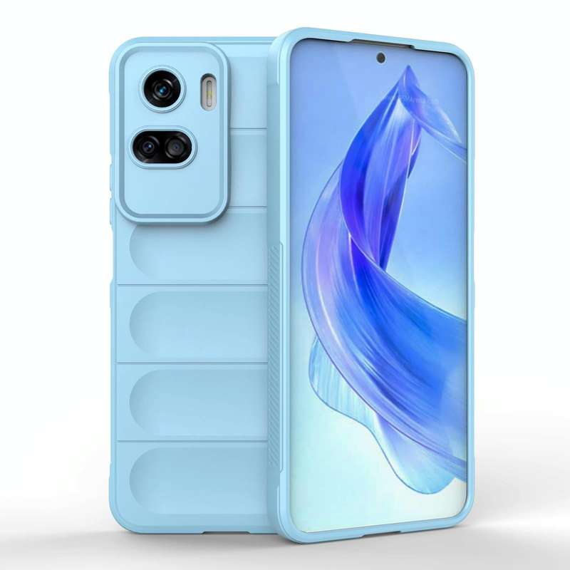For Honor 90 Lite Magic Shield TPU + Flannel Phone Case(Light Blue)