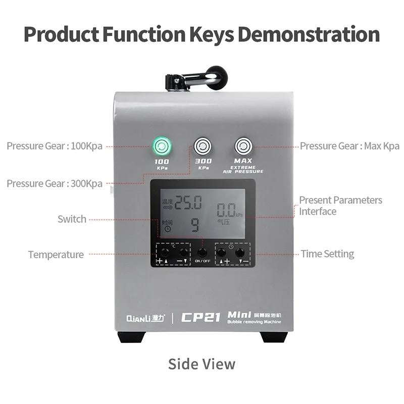 Qianli CP21 Mini LCD Screen Bubble Removing Machine, EU Plug