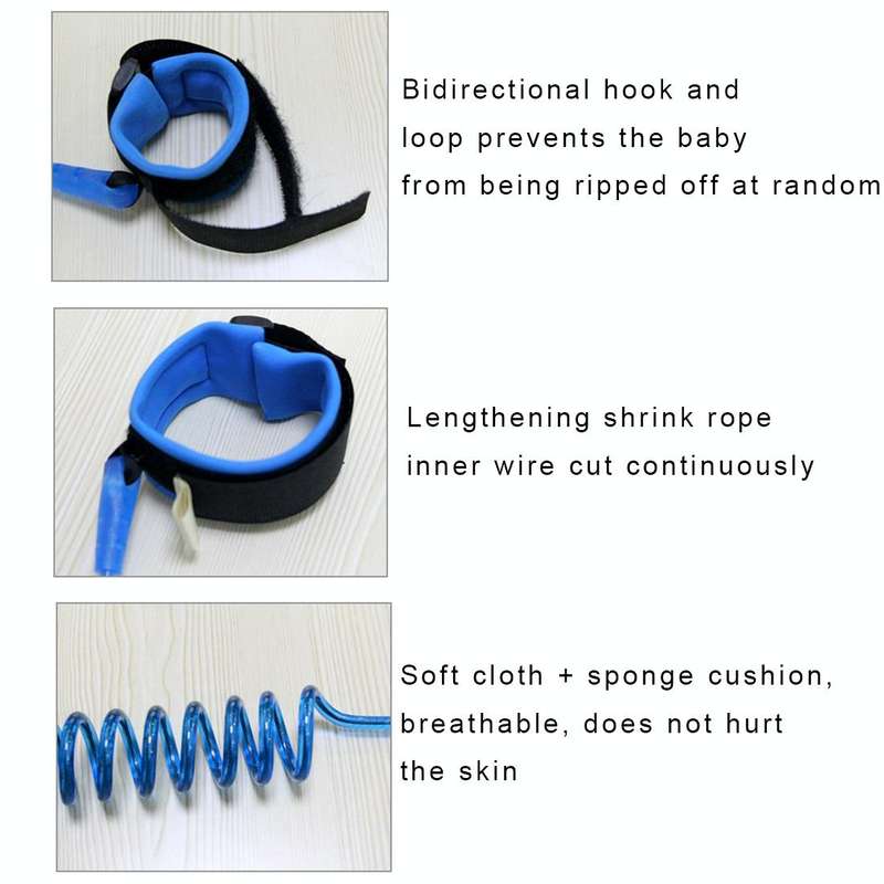 Kids Safety Harness Child Leash Anti Lost Wrist Link Traction Rope Anti Lost Bracelet, Length: 2m...