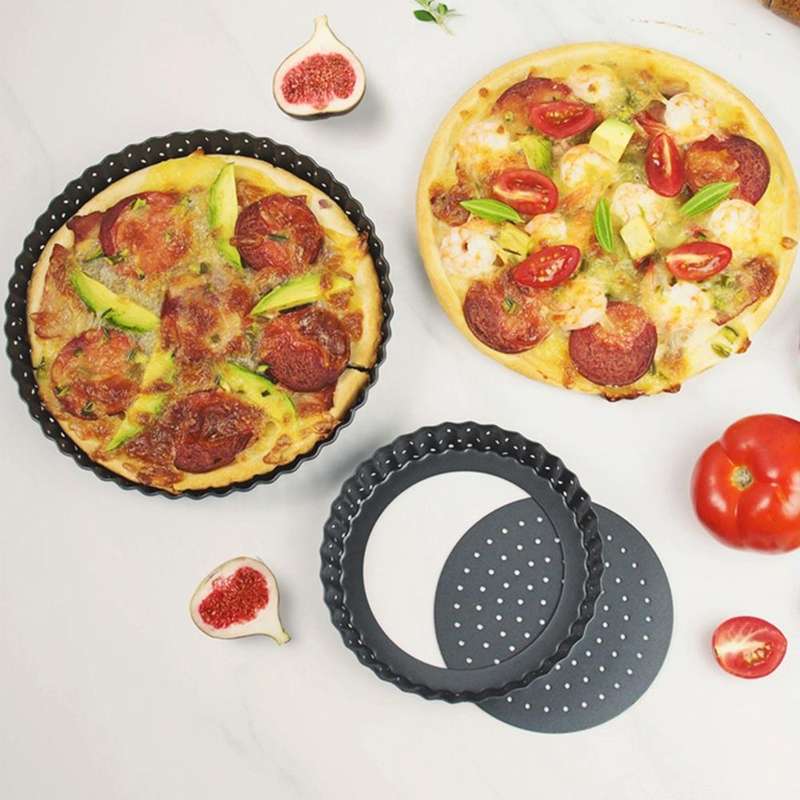 BM1075 Perforated Pizza Pan Kitchen Carbon Steel Non-stick Fruit Pie Mould Bakeware, Specificatio...
