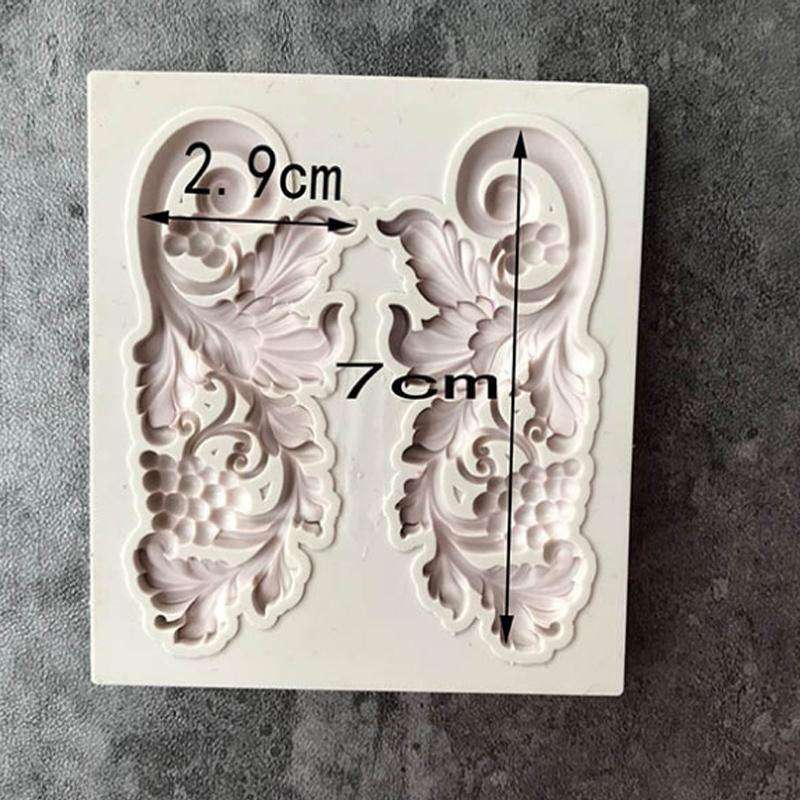 5 PCS Relief Fondant Cake Silicone Mold DIY Chocolate Mold,Style: D135