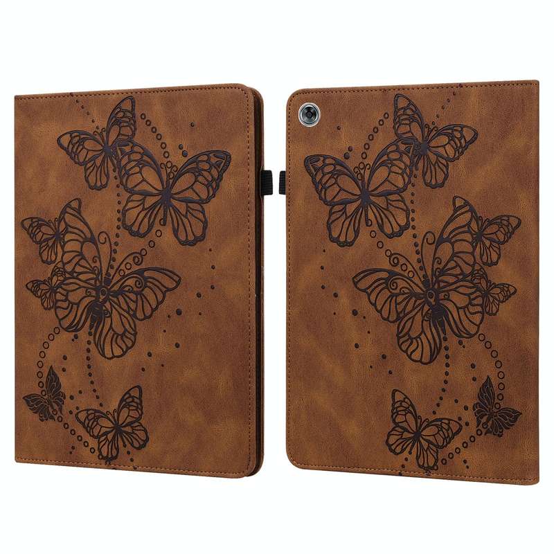 For Huawei MediaPad M5 Lite 10 inch Embossed Butterfly Pattern Horizontal Flip Leather Tablet Cas...