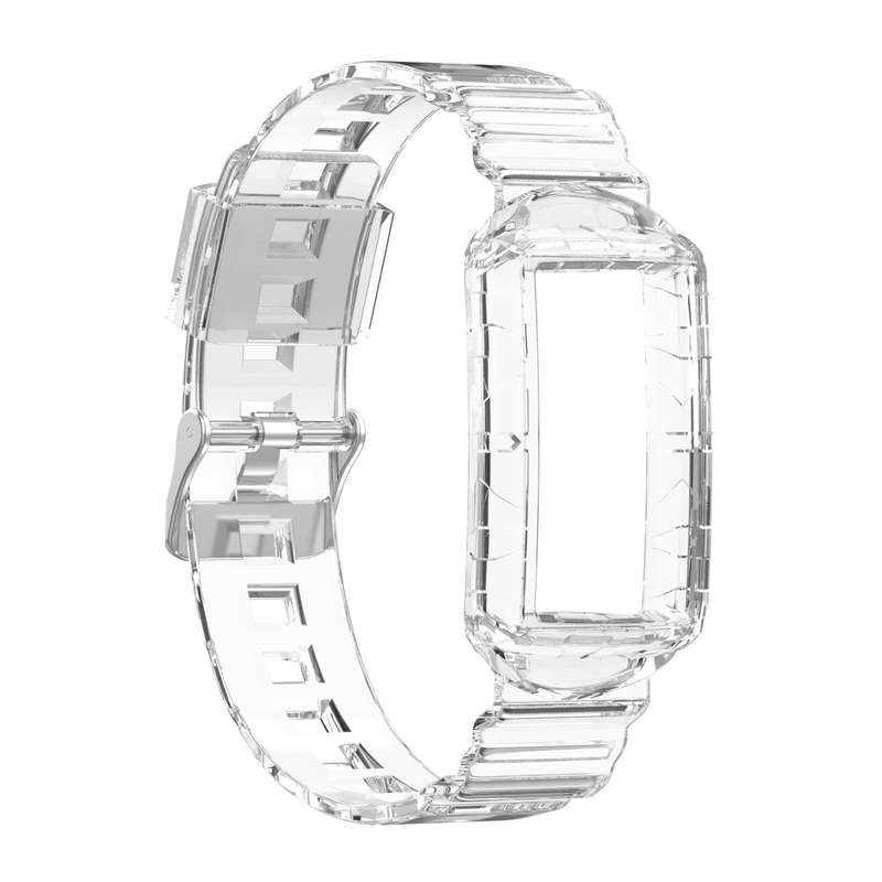 For Fitbit Charge 4 Silicone One Body Armor Watch Band(Transparent)