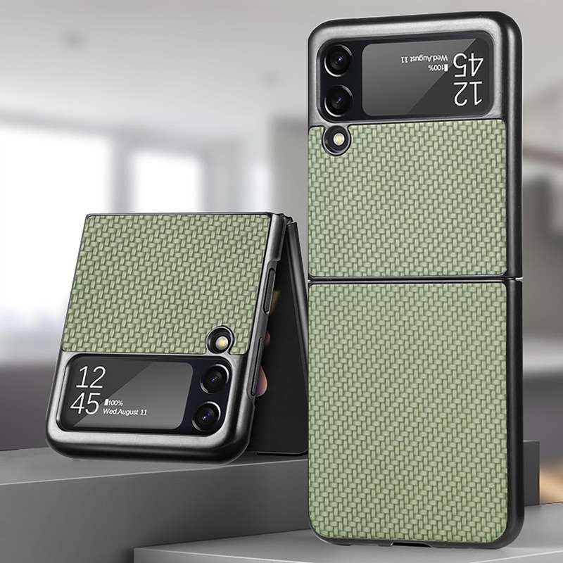 For Samsung Galaxy Z Flip4 5G Cross Pattern Slim PC Protective Phone Case(Green)