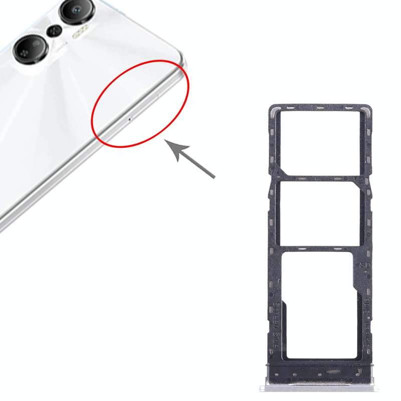 For Infinix Hot 20 X6826 SIM Card Tray + SIM Card Tray + Micro SD Card Tray (White)