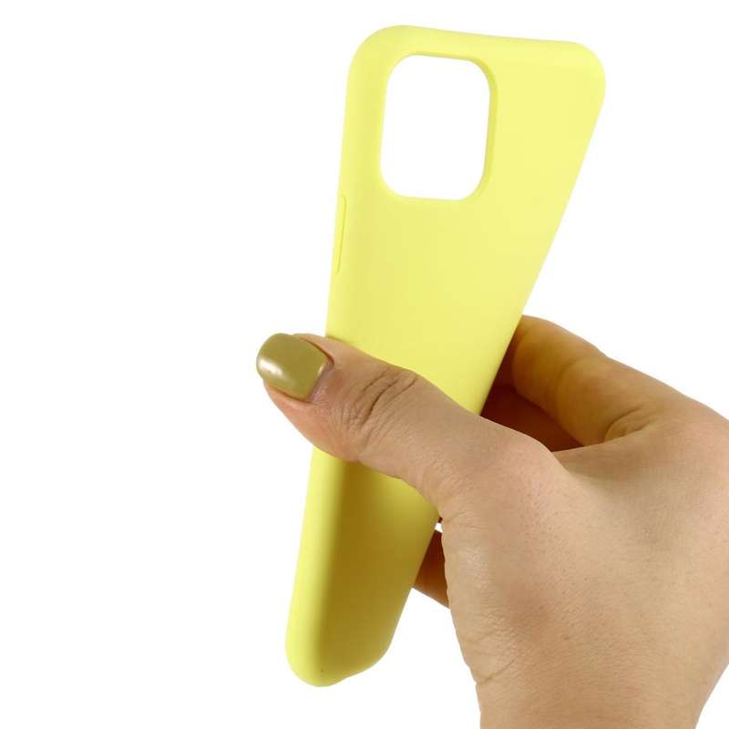 For iPhone 11 Solid Color Liquid Silicone Shockproof Case (Yellow)