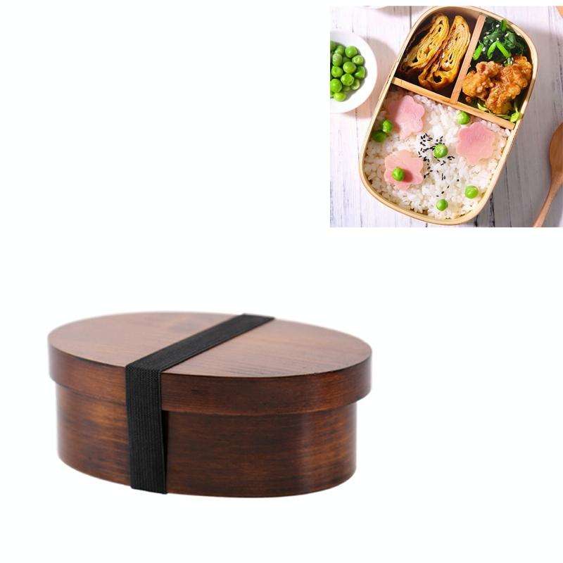 Wood Environmental Protection Tableware Portable Lunch Box Bento Box, Style:Single Layer(Paint Co...