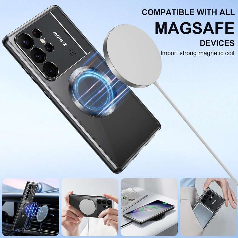 For Samsung Galaxy S21 Ultra 5G Aromatherapy Holder Single-sided MagSafe Magnetic Phone Case(Black)