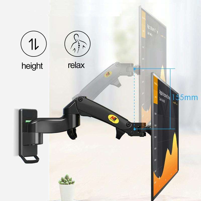 NORTH BAYOU Universal Telescopic Rotating Lifting Monitor Bracket, Model: F150 (Silver)
