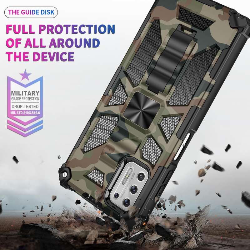 For Motorola Moto G Stylus (2021) Camouflage Armor Shockproof TPU + PC Magnetic Protective Case w...