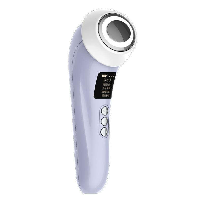 Facial Ultrasonic Iontophoresis Micro-Current Color Light Skin Rejuvenation Device(Light Purple)