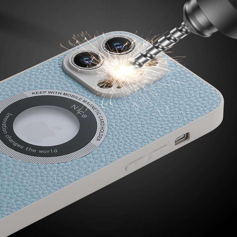 For iPhone 13 Pro Max Glitter Lens MagSafe Magnetic Phone Case(White)