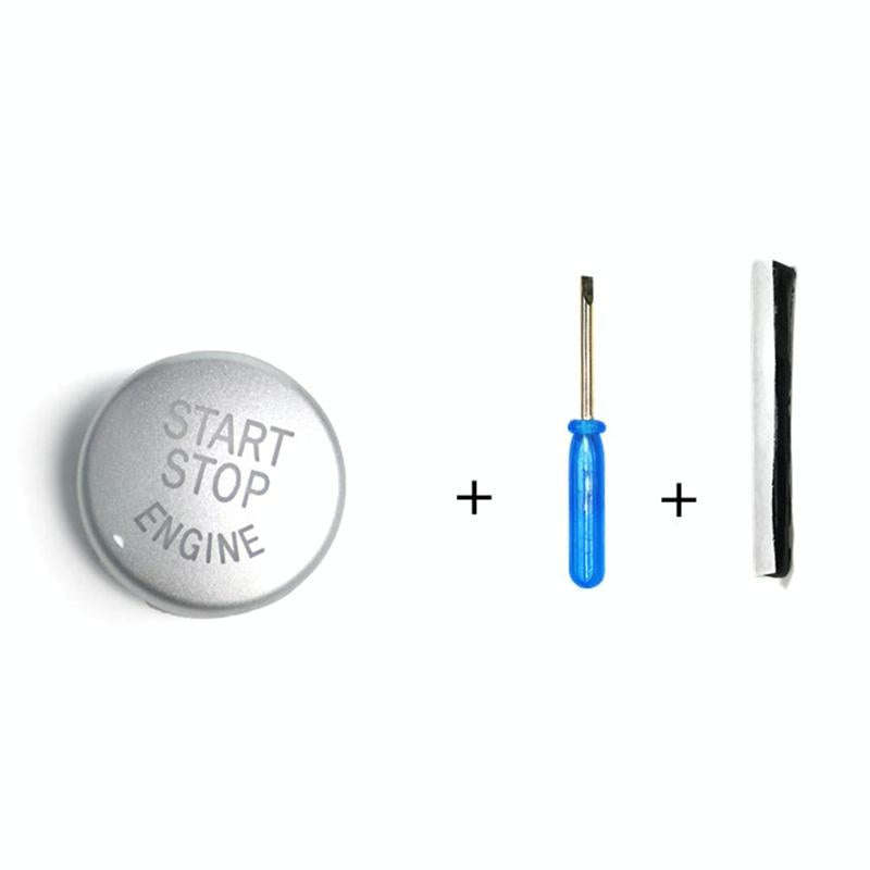 Car Engine Start Key Push Button Cover for BMW E90 Chassis (Silver)
