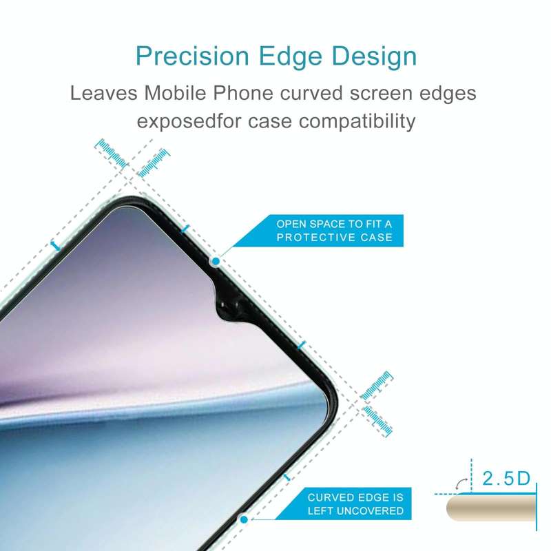 For Itel P38 50pcs 0.26mm 9H 2.5D Tempered Glass Film