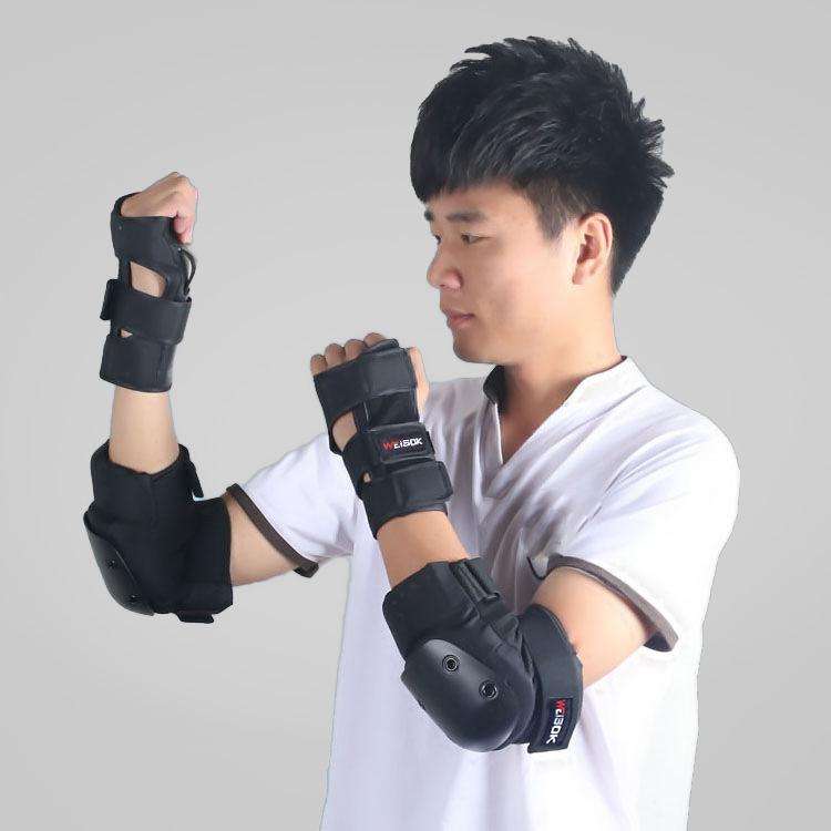 WEISOK 6 in 1 Roller Skating Protective Gear Skating Skate Skateboard Anti-Fall Knee Pads Set, Sp...