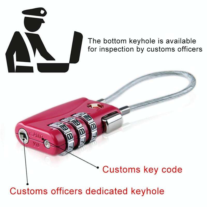 JASIT TSA719 Zinc Alloy 3-Digit Password TSA Lock Travel Luggage Padlock(Blue)