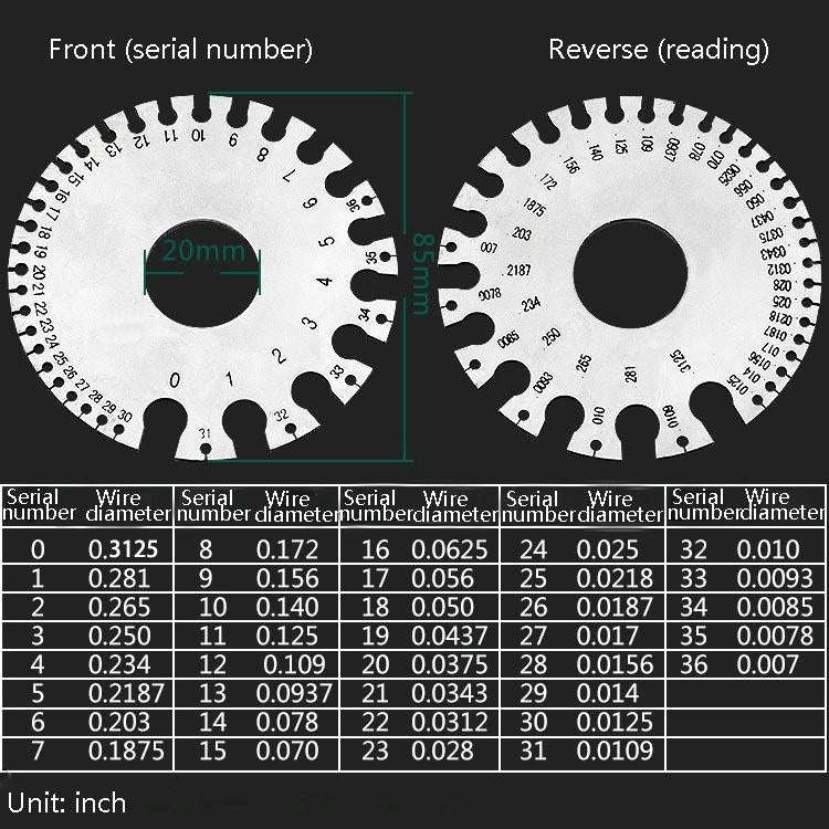 Stainless Steel Wire Gauge Model Weld Inspection Ruler Thickness Ruler Wire Welding Gauge