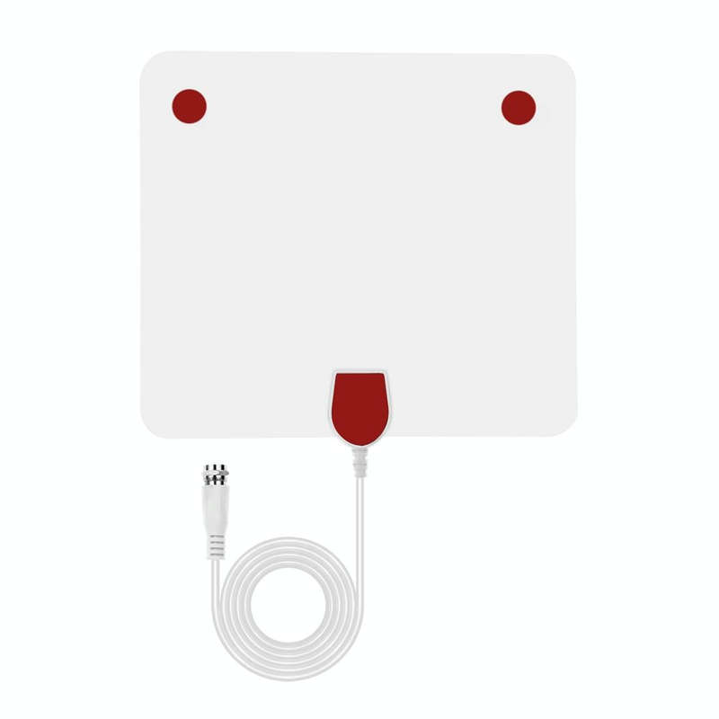 Ultra-thin Indoor HD Digital TV Antenna with 50 Miles Long Range Amplifier(White)