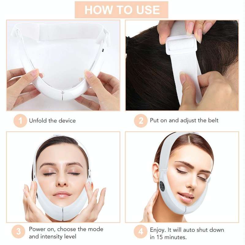106892 EMS Microcurrent Red and Blue Light Massage Face-Lifting Instrument(Pink)