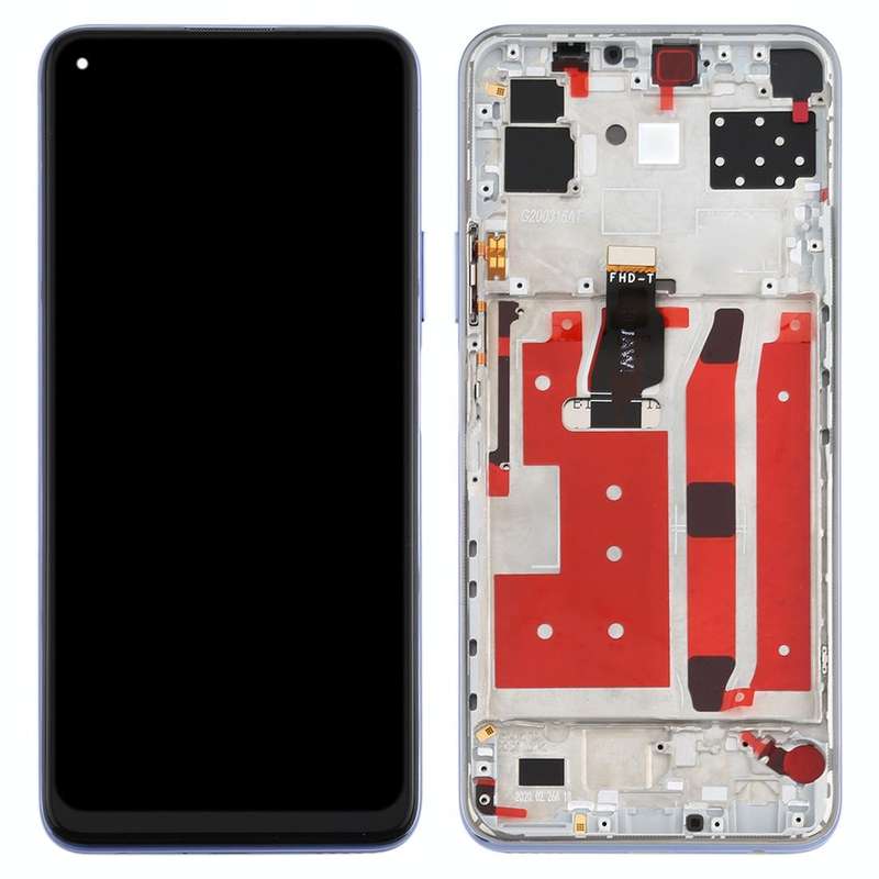 OEM LCD Screen for Huawei Nova 7 SE Digitizer Full Assembly with Frame(Silver)