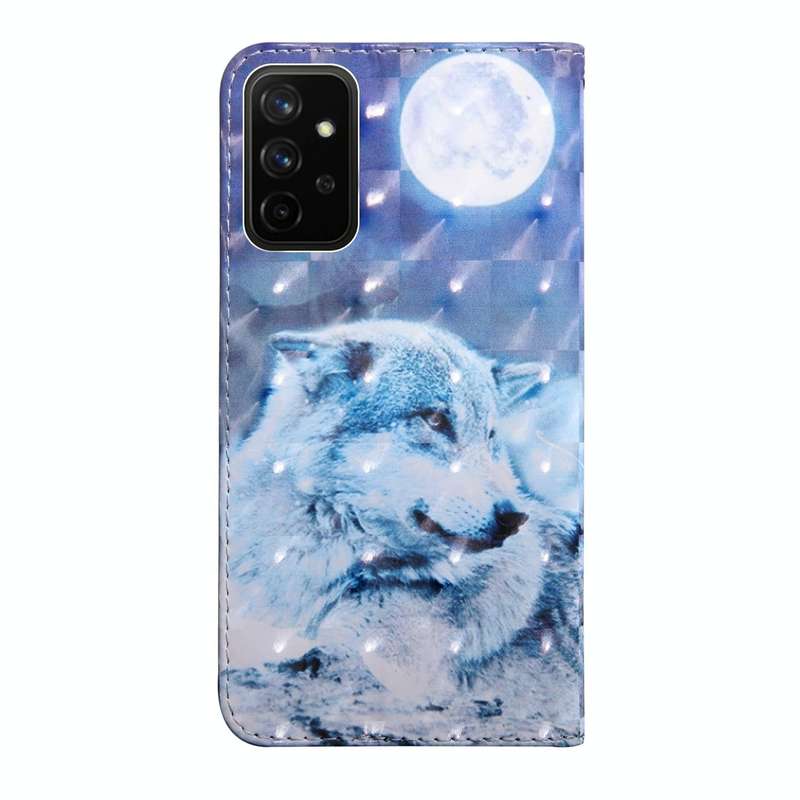 For Samsung Galaxy A13 4G 3D Painting Pattern Coloured Drawing Leather Phone Case(Wolf)