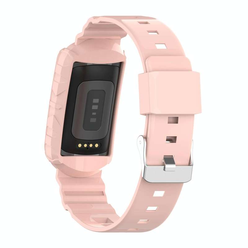 For Fitbit Charge 4 SE Silicone One Body Armor Watch Band(Pink)