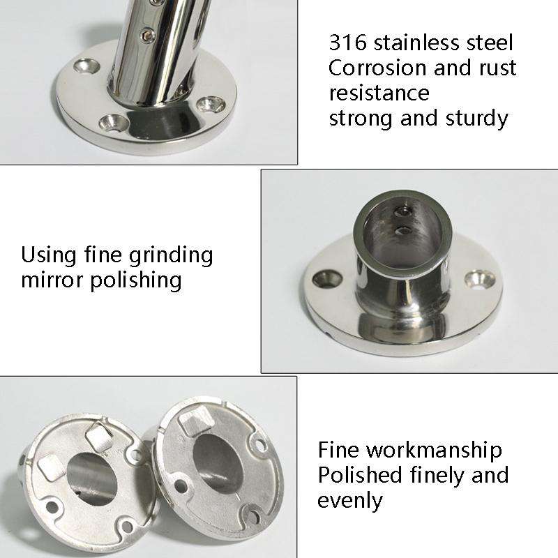 60 Degree Round Pipe Seat 316 Stainless Steel Corrosion-Resistant Marine Tube Seat, Specification...