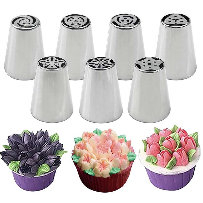 7PCS/Set Stainless Steel Laminating Nozzle Set Cake DIY Laminating Nozzle Set Baking Tools