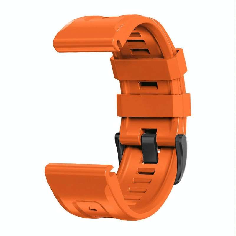 For Garmin Fenix 7X / 6X / 5X 26mm Black Buckle Silicone Watch Band(Orange)