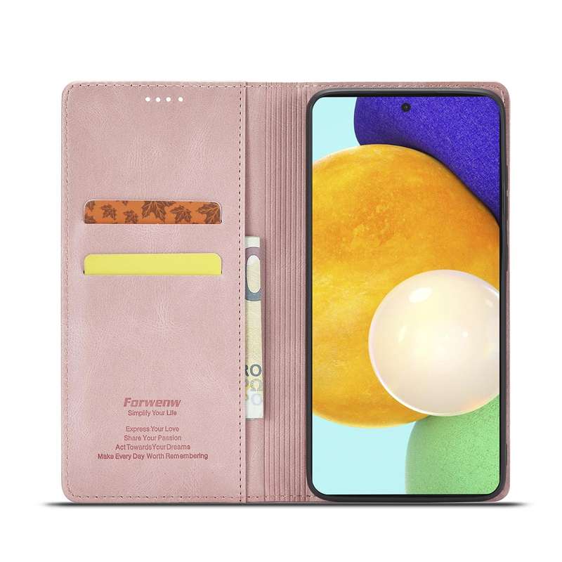 For Samsung Galaxy A52 5G Forwenw F2 Series Magnetic Horizontal Flip Leather Case with Holder & C...