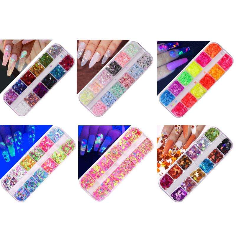 2 PCS Nail Art Butterfly Laser Symphony Sequins, Specification:10