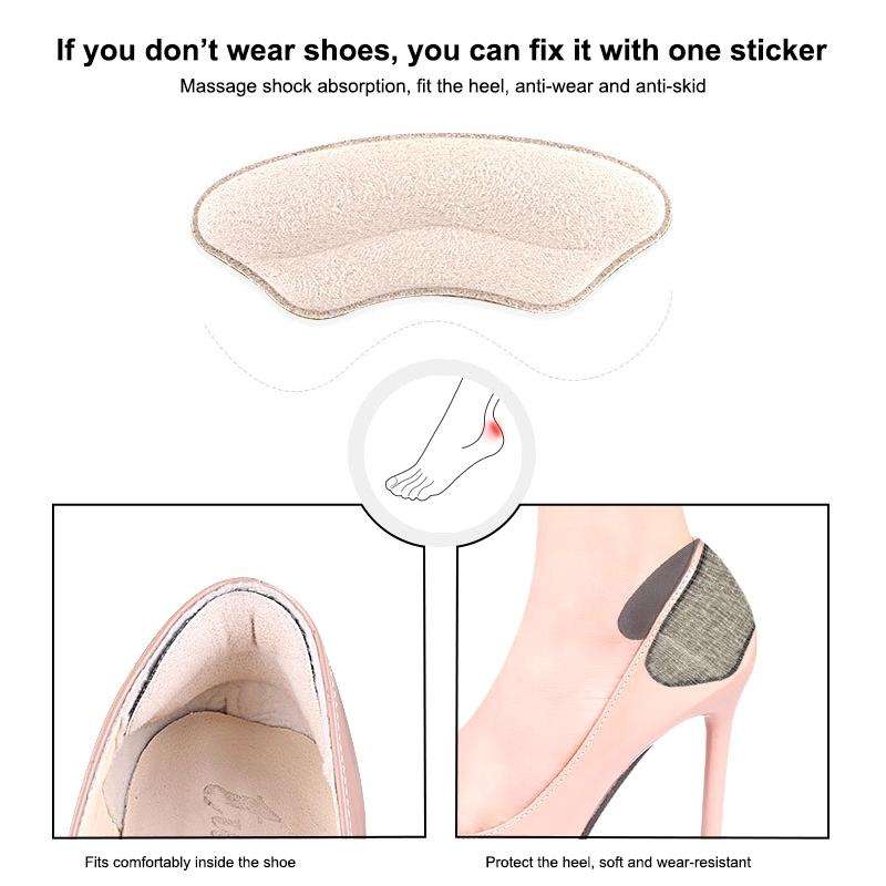 5 Pairs 062 High-heeled Shoes Sponge Soft Anti-abrasion Anti-slip Heel Protective Sticker(Apricot)