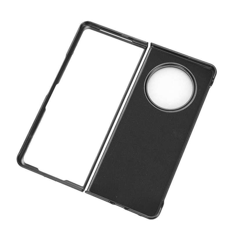 For Tecno Phantom V Fold Cow Pattern Sewing Back Cover Phone Case(Black)