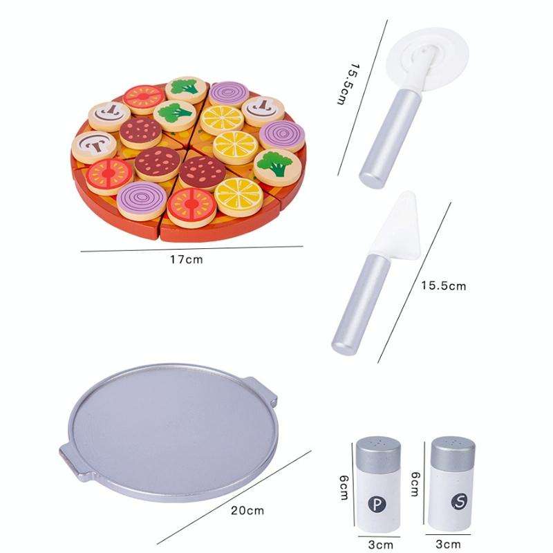 Acarebanny Wooden Simulation Barbecue Pizza Oven Children Pretend Play Toy(Pizza Oven)