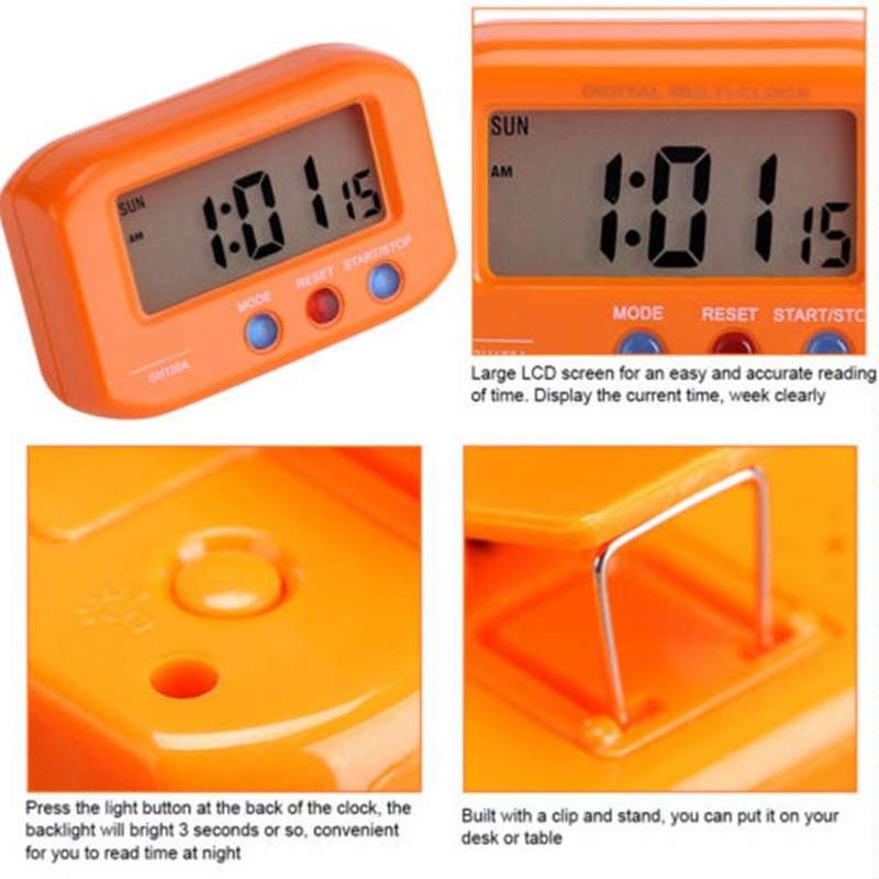 Portable Pocket Sized Digital Electronic Travel Alarm Clock Automotive Electronic Luminous Stopwa...