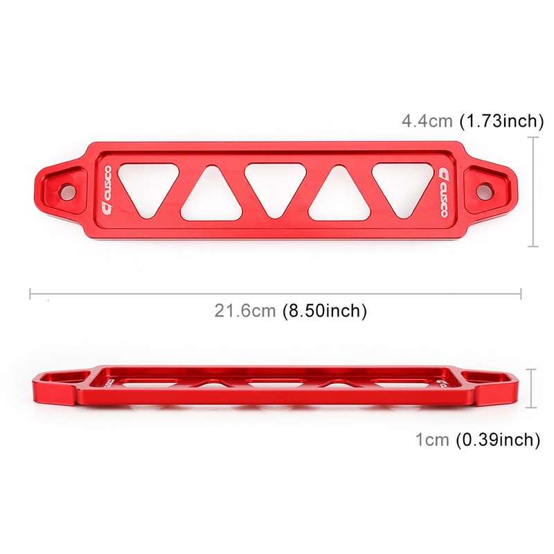 Universal Car Long Stainless Steel Battery Tie Down Clamp Bracket, Size: 21.6 x 4.4 x 1cm (Red)