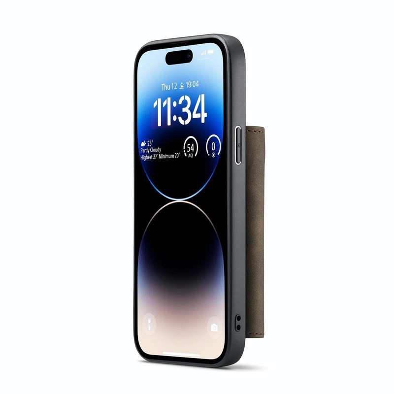 For iPhone 14 Pro DG.MING M1 Series 3-Fold Multi Card Wallet Leather Case(Coffee)