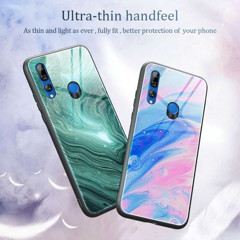 For Huawei Y9 Prime (2019) / P Smart Z Marble Pattern Glass Protective Case(DL02)
