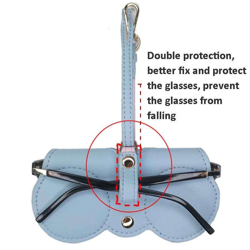 Cute And Funny PU Sunglasses Case Portable Glasses Case With Hanging Buckle, Colour: Mengbao (Gra...