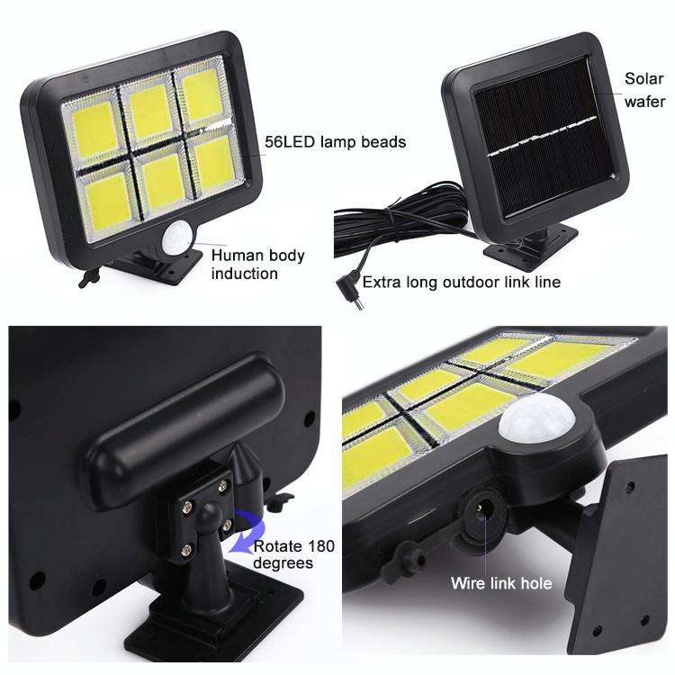 Solar Wall Light Six Grid Separate Human Body Induction Garden Light Waterproof Outdoor Lighting ...