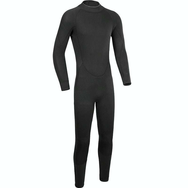 DIVESTAR 3mm Adult One Piece Wetsuit Long Back zipper Warm Diving Surf Suit, Size: L(Black)