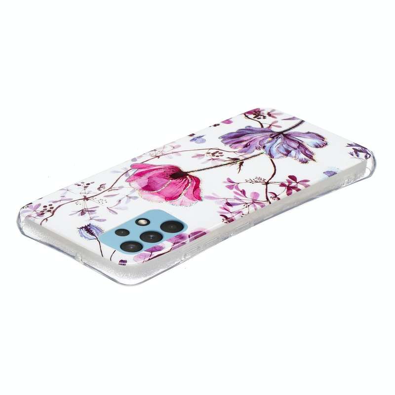 For Samsung Galaxy A32 4G Electroplating TPU Protective Case(Lotus)