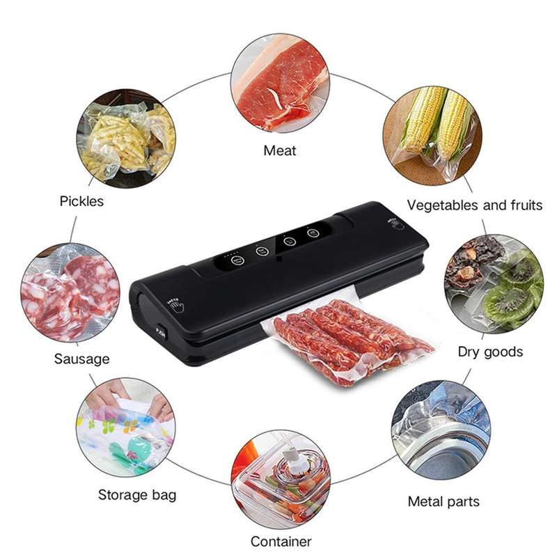 Automatic Vacuum Sealer for Household Food Preservation, with Food Grade Vacuum Bags