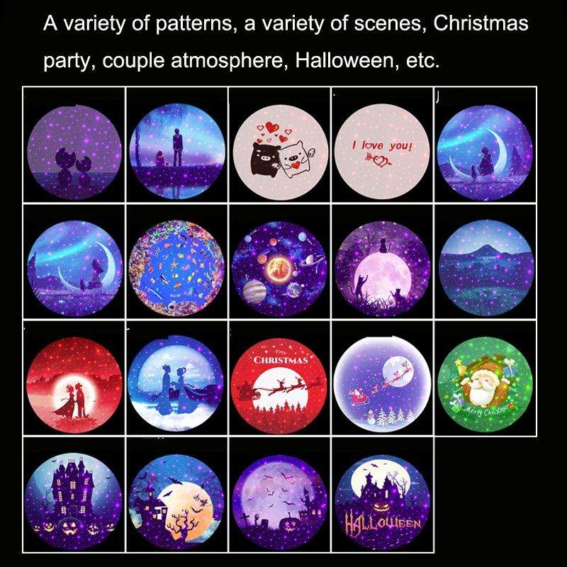 C210 Christmas / Halloween / Tanabata Colorful Laser Star Projection Light Night Light(Halloween 3)