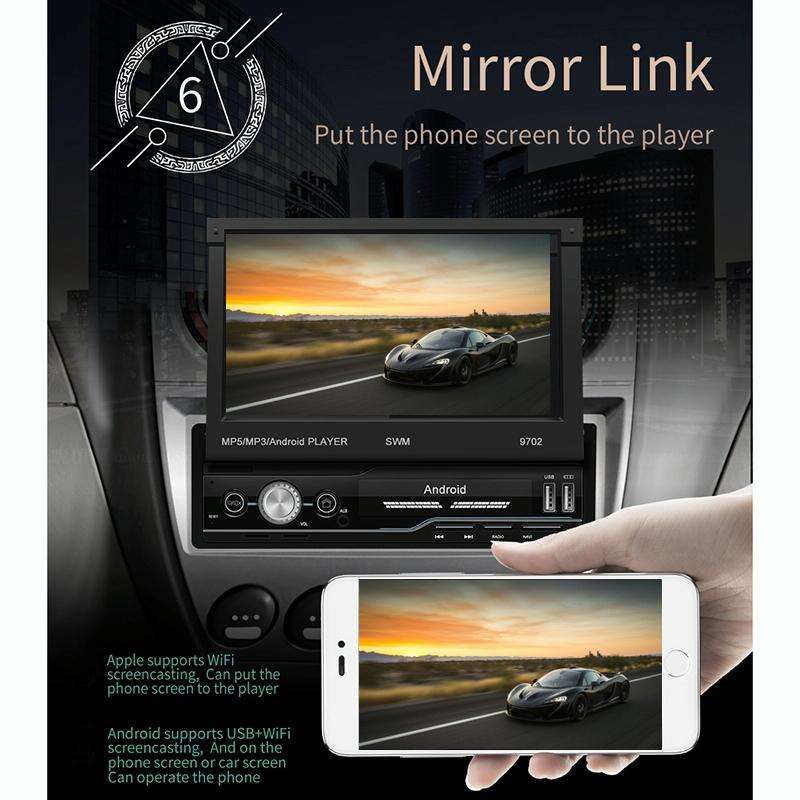 SWM 9702 Car HD 7 inch Android Radio Receiver MP5 Player, Support FM & Bluetooth & GPS & WiFi