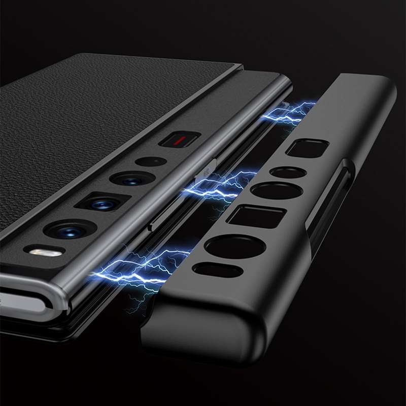 For Huawei Mate XS 2 GKK Flip Leather Full Coverage Phone Case(Carbon Fiber Texture)