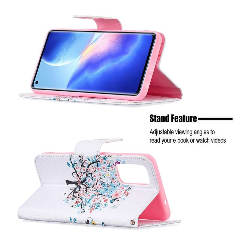 For OPPO Reno5 Colored Drawing Pattern Horizontal Flip Leather Case with Holder & Card Slots & Wa...