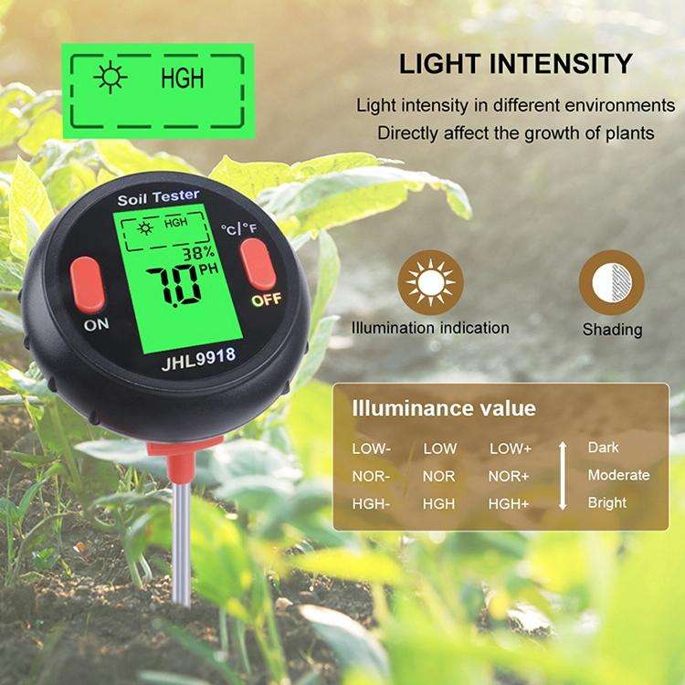 Five-In-One Soil Meter PH Humidity Temperature Photometry Detector PH Photometry Multifunctional ...