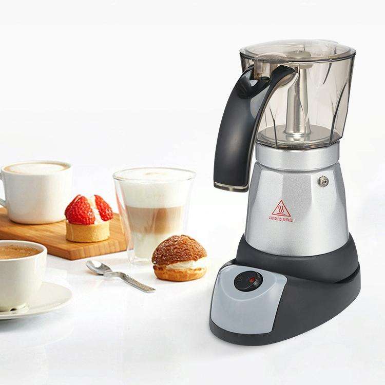 3 to 6 Cup Aluminium Alloy Electric Moka Coffee Pot Percolator EU Plug