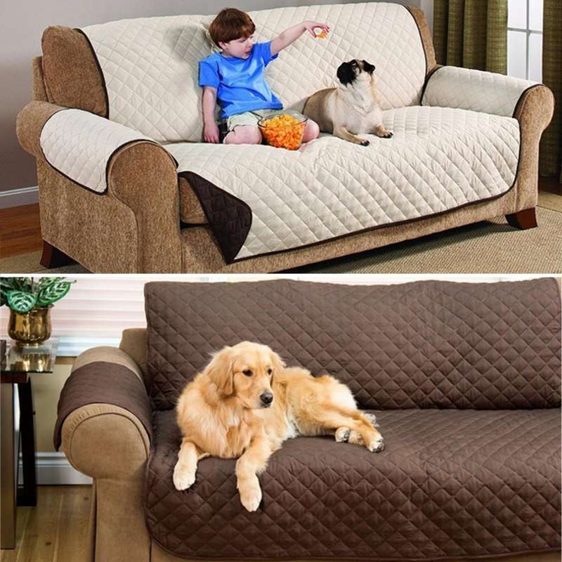 Waterproof Wear-resistant Pet Sofa Cushion,Double Mat, Size: 174x235cm(Brown)